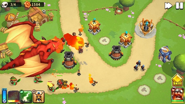 荒野天空塔防战斗画面